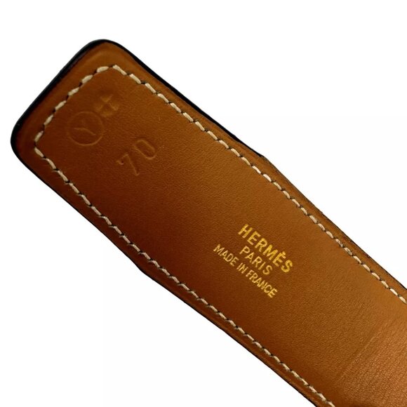 HERMES Constance H Buckle Belt 70 Circle In Y Black Leather - Picture 13 of 14